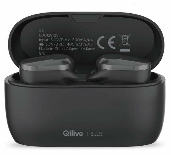 Наушники беспроводные Qilive TWS Sport 1125 с функцией Bluetooth черные