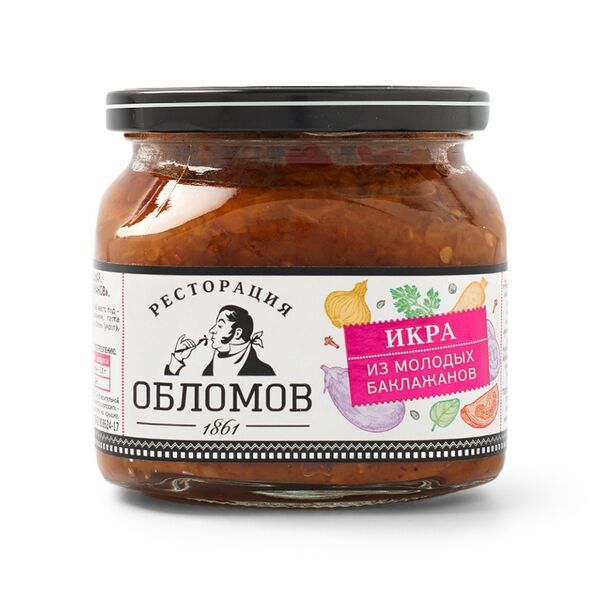 Икра из молодых баклажанов Ресторация Обломов 420 г