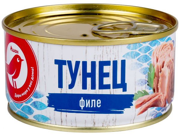 Тунец АШАН Красная птица в собственном соку