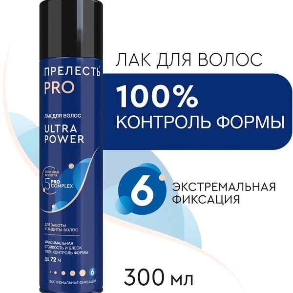 Лак для волос Прелесть Professional Ultra Power Экстремальная фиксация 300мл