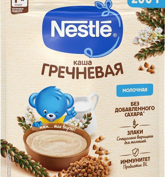 Каша Nestle Молочная гречневая с 4 месяцев 200г