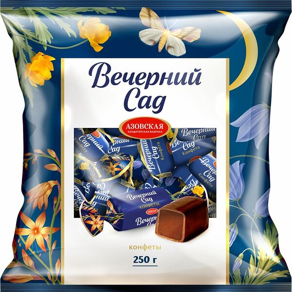 Конфеты Азовская КФ Вечерний Сад помадные глазированные 250г
