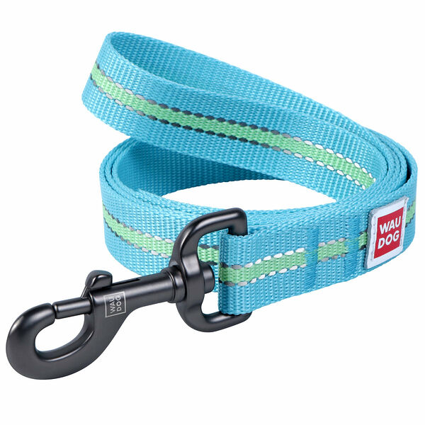 Collar поводок нейлоновый Waudog Nylon, светящийся/светоотражающий 15 мм. х 122 см., Розовый