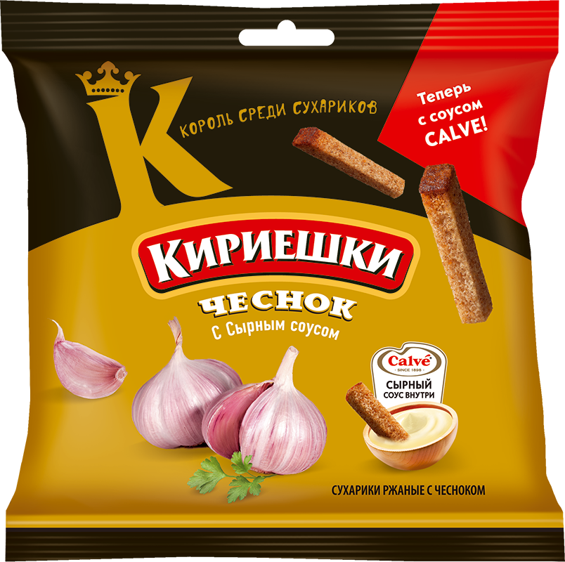 

Сухарики ржано-пшеничные Кириешки чеснок с сырным соусом, 85 г