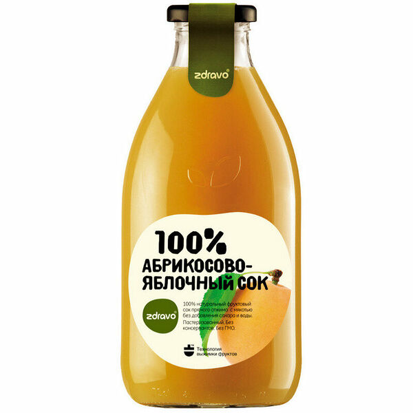 100% абрикосово-яблочный сок ТМ Zdravo (Здраво)