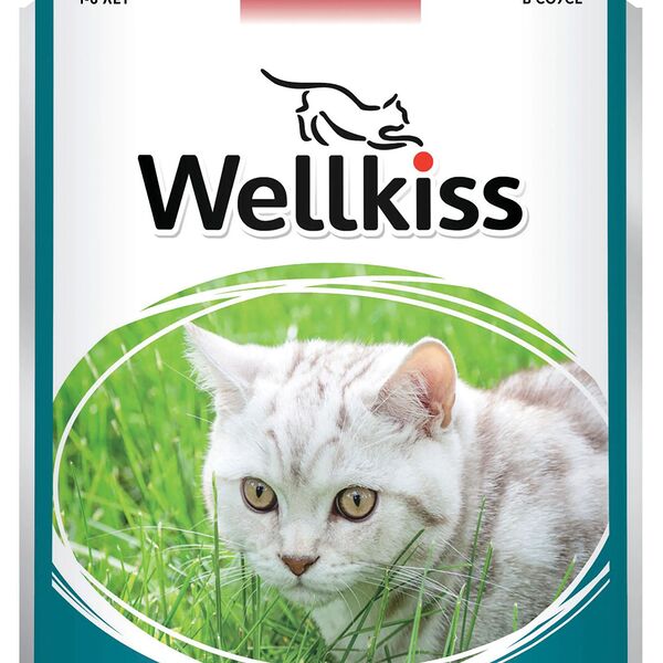 Sterilised влажный корм Wellkiss для стерилизованных кошек, кусочки с ягненком в соусе