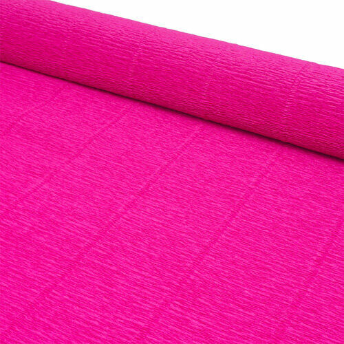 71357 Бумага гофрированная простая, 50см*2,5м 140гр 972 малиновая