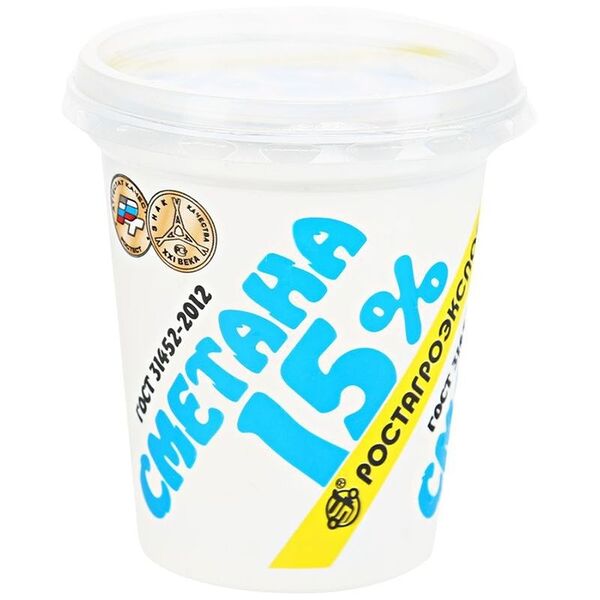 Сметана Ростагроэкспорт 15%, 320г