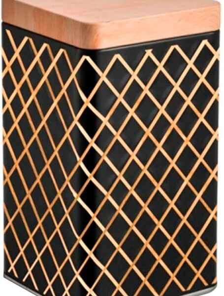 Банка для сыпучих продуктов Mallony Classico Nero жестяная с крышкой 1.7л