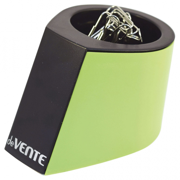 Подставка для скрепок магнитная со скрепками салатовая, 30 шт ТМ deVENTE (Девенте)
