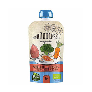 Пюре Rudolfs растительно-рыбное Овощи с лососем Органический продукт