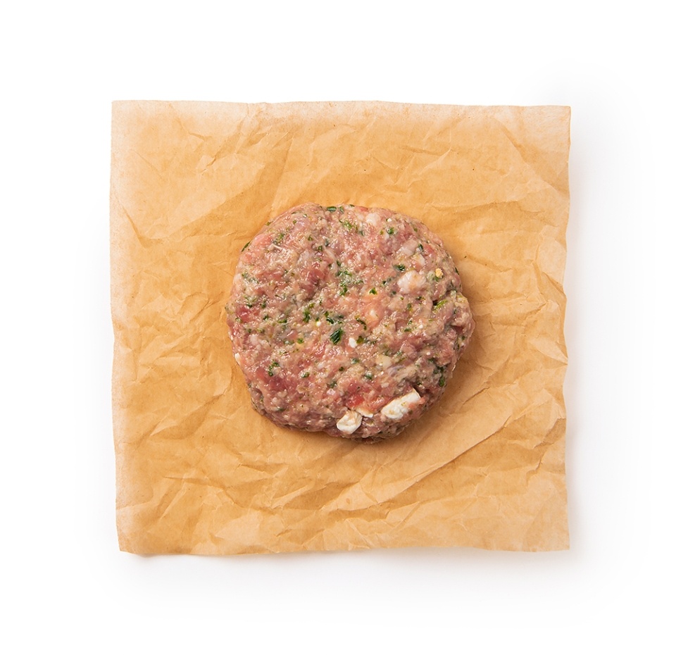 

Бургер-гриль из говядины и свинины с сыром Фета и шпинатом, охлажденный