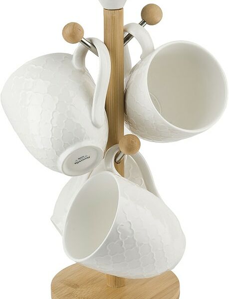 Набор кружек Nouvelle Home Naturel на подставке 320мл 4шт