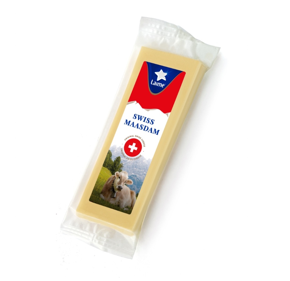 

Сыр фасованный Маасдам м.д.ж. в с.в. 45% кусок Laime 150 г