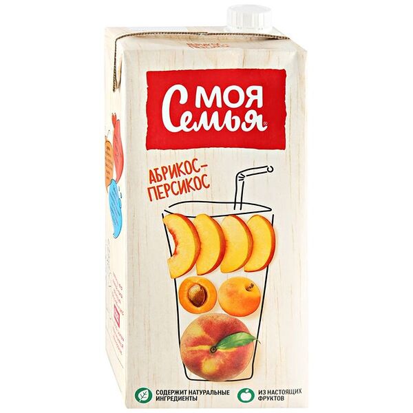Напиток сокосодержащий Моя семья Абрикос-Персикос яблоко-абрикос-персик