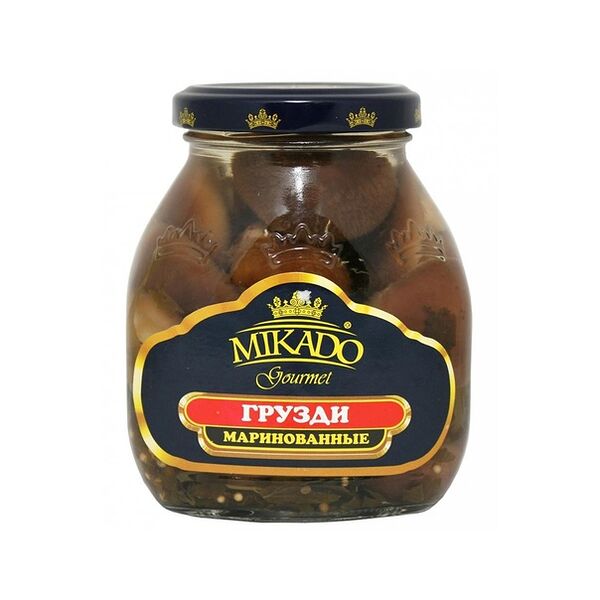 Грибы Грузди маринованные МИКАДО ст/б 580мл