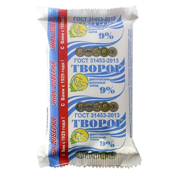 Творог Дмитровский Молочный Завод 9% 180 г