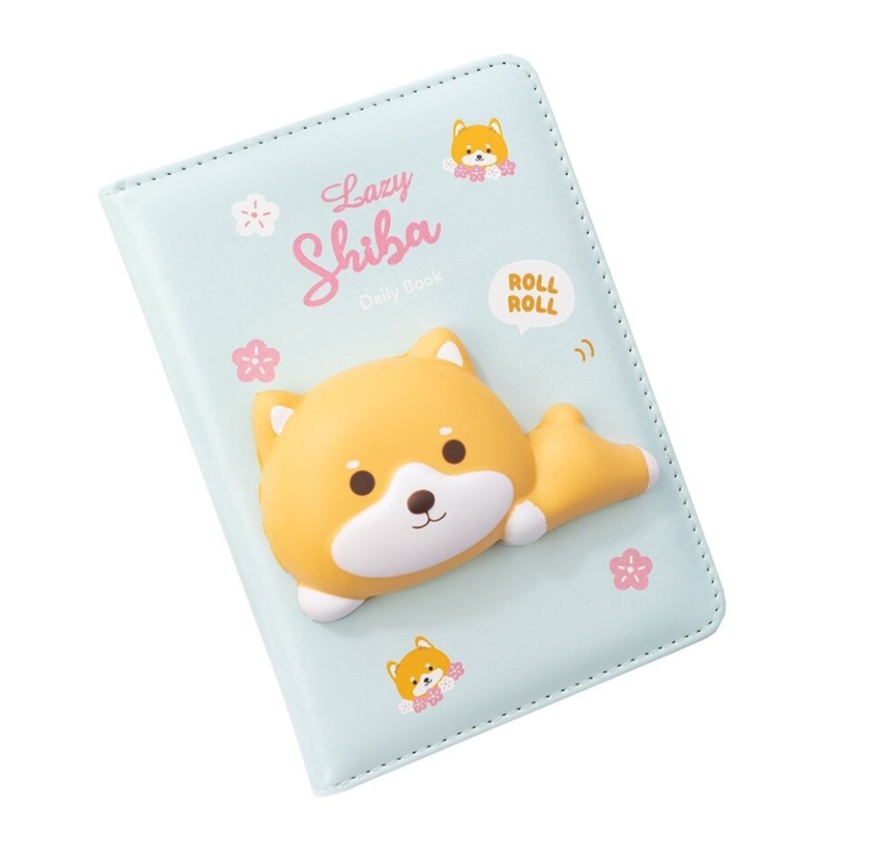 

Блокнот со сквишем Михи Михи Шиба Ину Lazy Shiba, А6, голубой