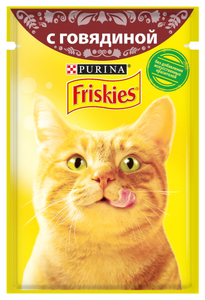 Корм для кошек Friskies с говядиной в подливе, влажный в Магнит со скидкой –14%