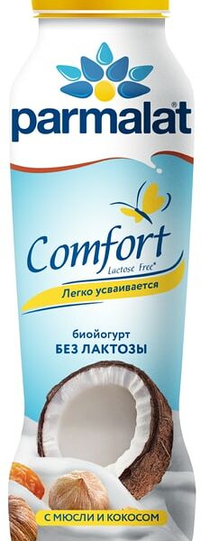 Биойогурт питьевой Parmalat Мюсли и Кокос безлактозный 290г