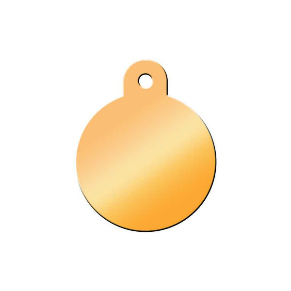Адресник для кошек и собак Круг большой, 3,1x3,9 см, золотой