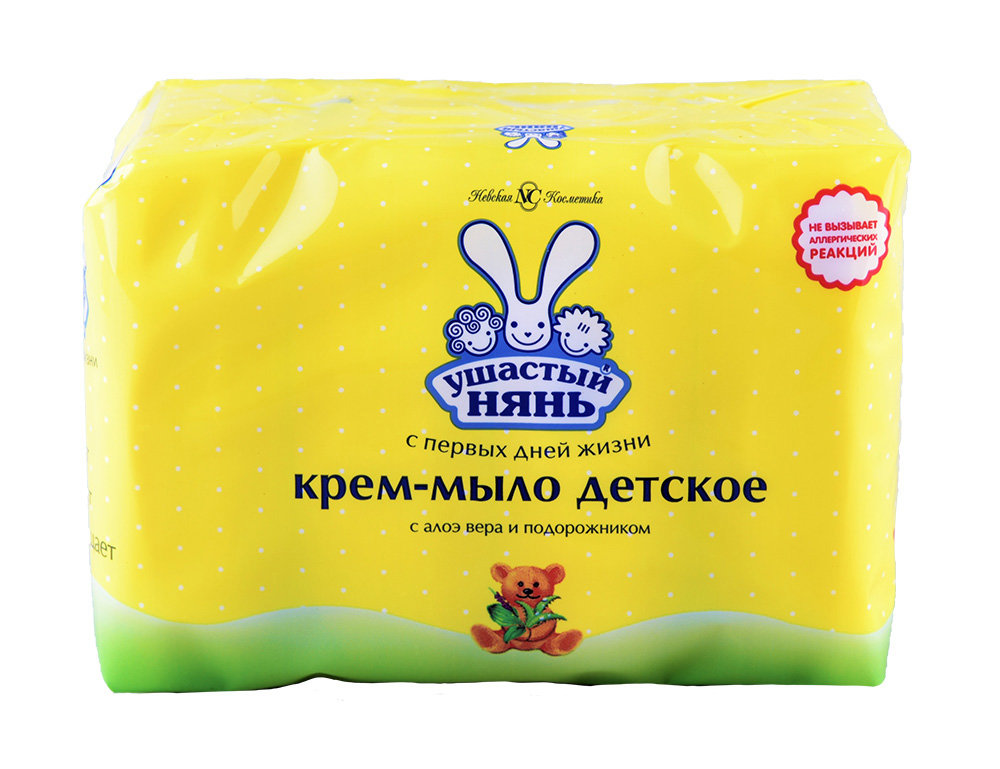 

Крем-мыло детское Ушастый нянь с алоэ вера и подорожником, 4 шт. 400 г