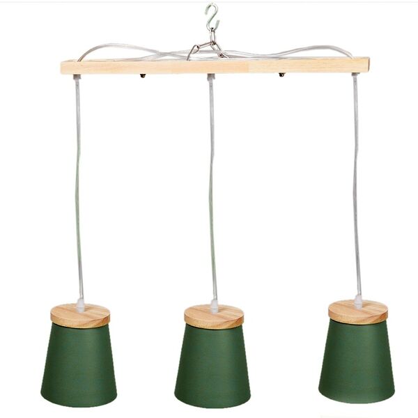 Подвес, E27, 60 Вт, металл, зеленый