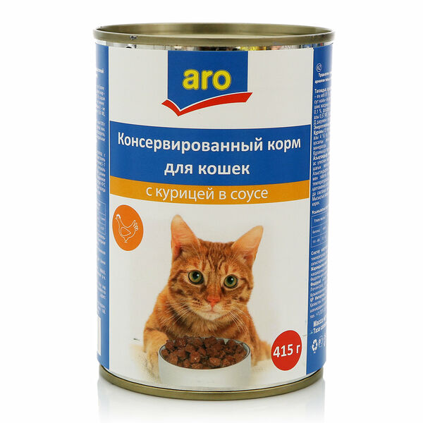 Корм полнорационный для кошек с курицей в соусе ТМ Aro (аро)