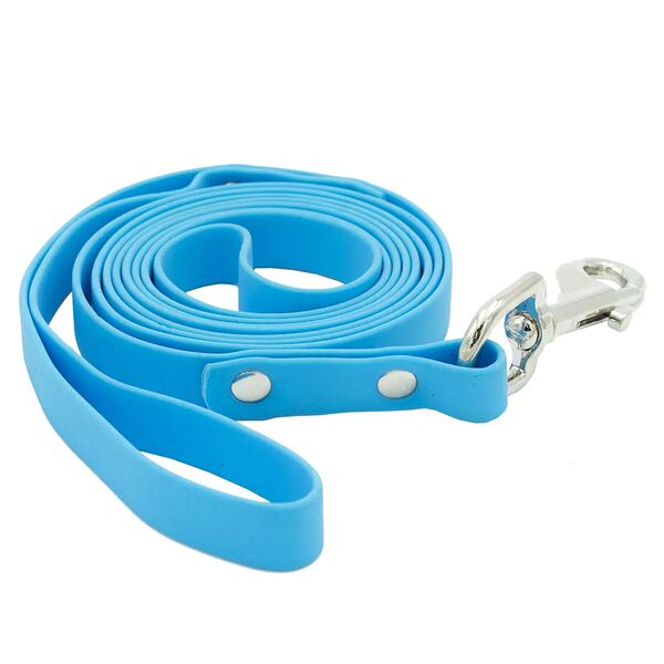 Поводок из биотана, 15мм, длина 2м, матовый, голубой