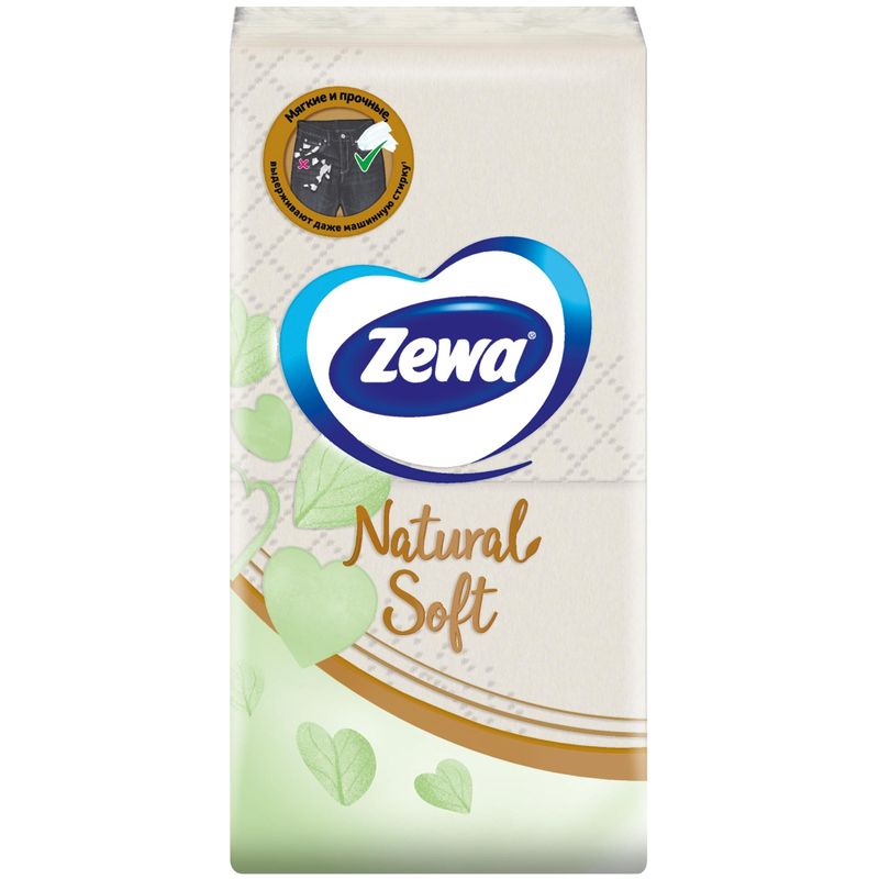 

Бумажные платочки Zewa Natural Soft 4-слойные 10 шт. x 9 шт.