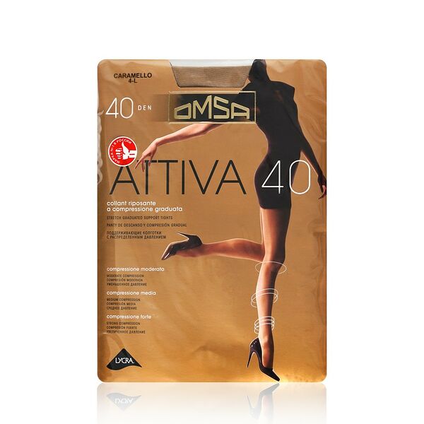 Колготки женские Omsa Attiva 40 den размер 4 сaramello