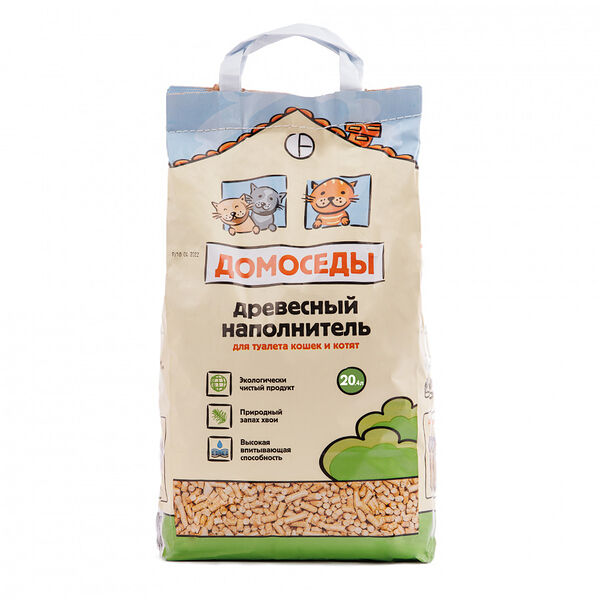 Наполнитель для кошачьего туалета древесный, 20 л
