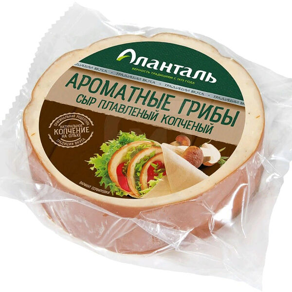 Сыр плавленый Аланталь копченый с грибами 40%
