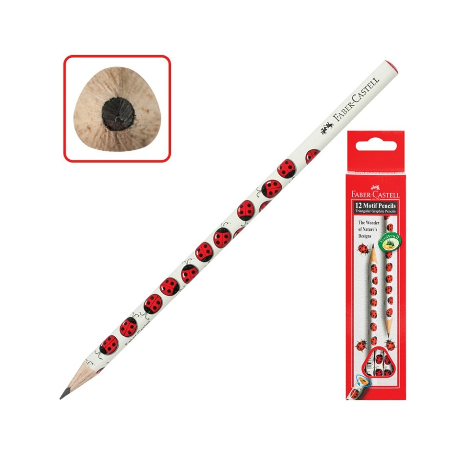 

Карандаши Faber-Castell Triangular Ladybird B чернографитовый трёхгранный 12 шт.