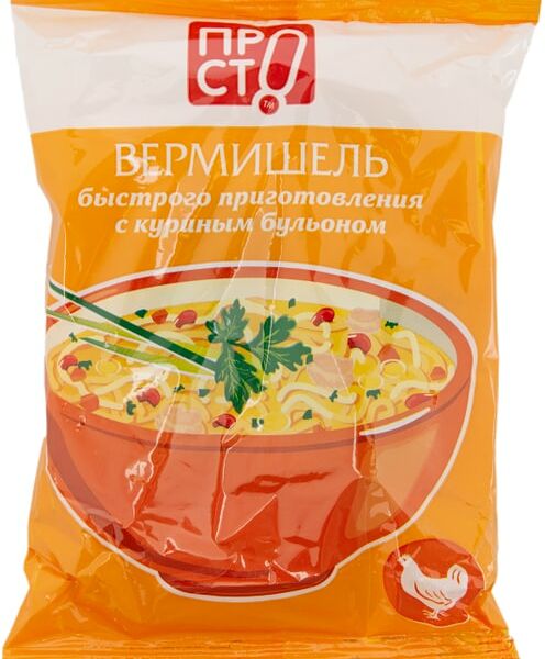 Вермишель ПРОСТО с куриным бульоном 60г