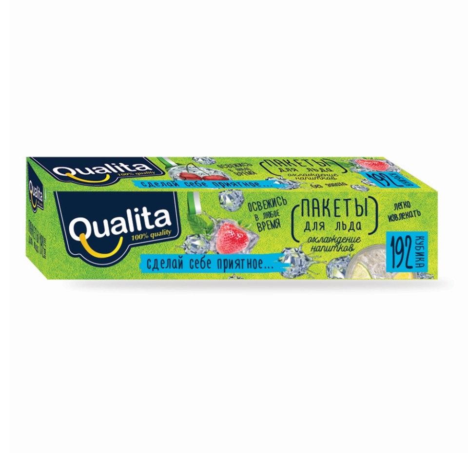 

Пакетики для льда Qualita самозакрывающиеся, 192 кубика