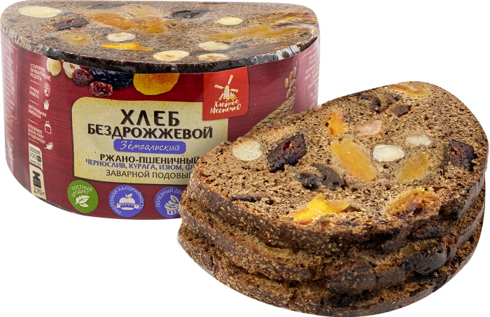 

Хлеб ржано-пшеничный Земгальский Хлебное местечко бездрожжевой заварной подовый целый 270 г