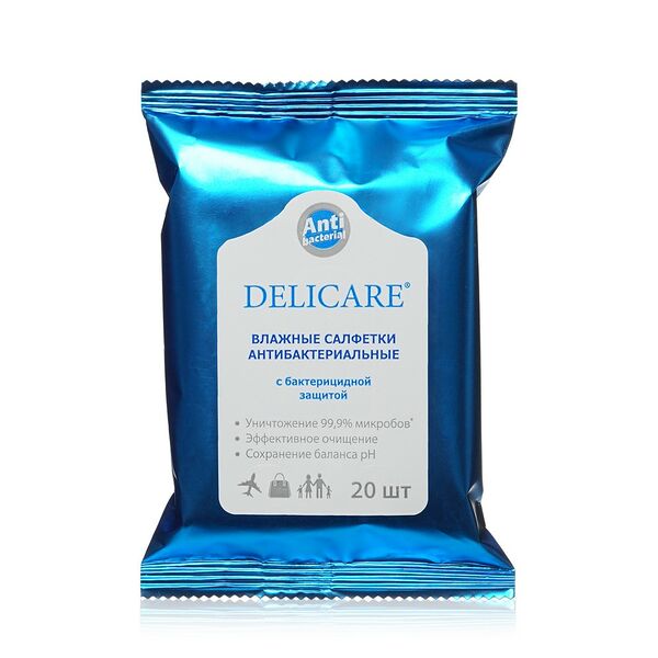 Влажные салфетки Delicare антибактериальные 20 шт