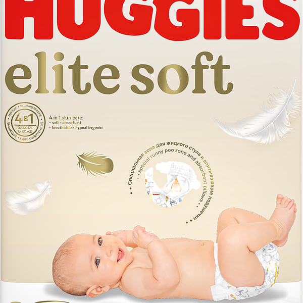 Подгузники Huggies Elite Soft 2 (4-6 кг) 50 шт