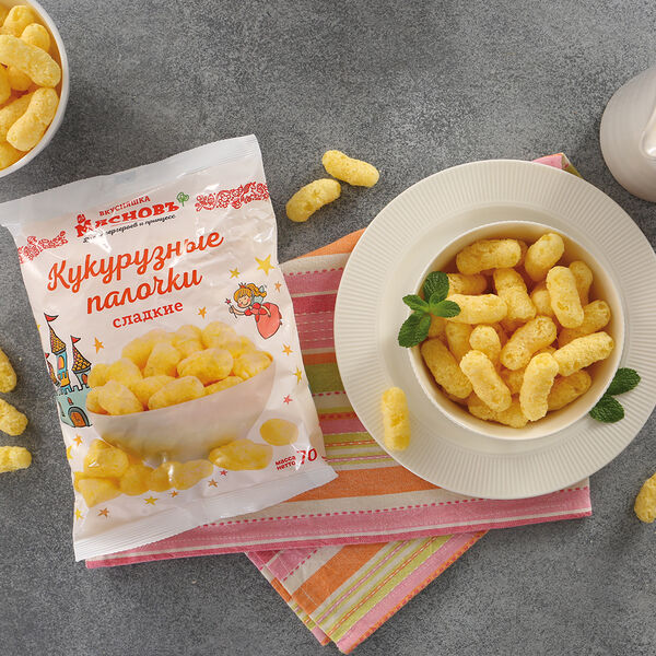 Палочки кукурузные сладкие МясновЪ Вкусняшка от КуулКлевер, 70 г
