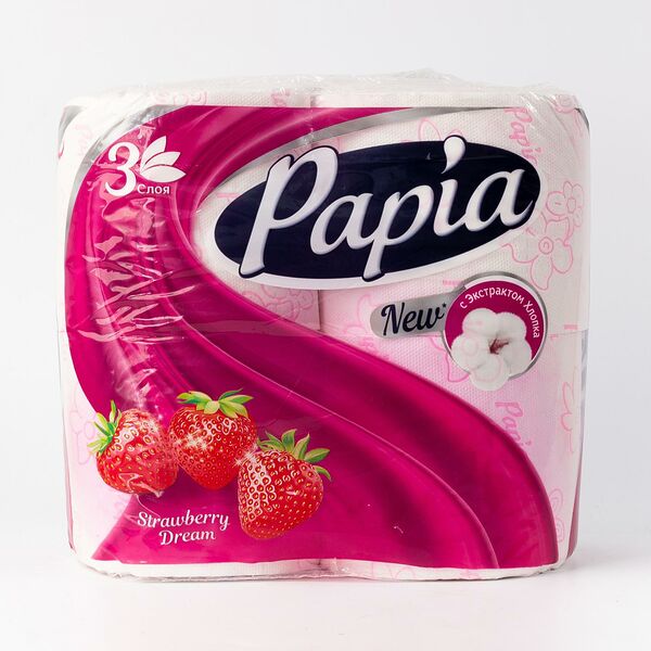 Туалетная бумага Papia с ароматом клубники ~ 4 шт.