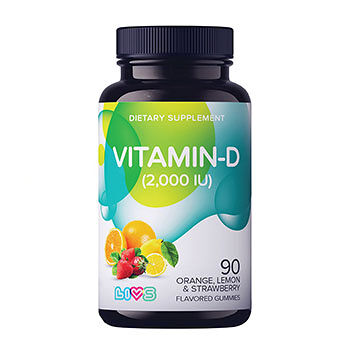 Livs vitamin-d Витамин D3 со вкусом апельсина, лимона, клубники, пастилки 90 шт