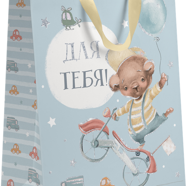 Пакет подарочный Пакетико с блестками СББ08 Милашки 14*19*11см