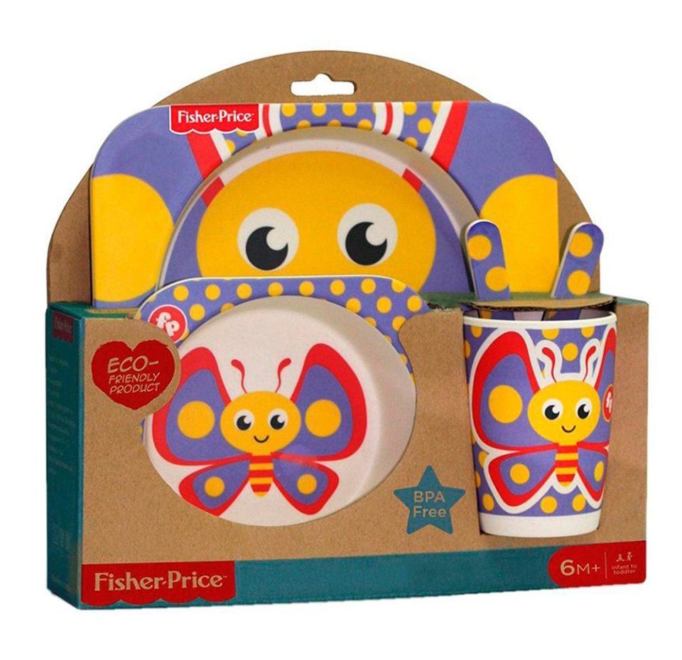 

Набор посуды «Бабочка», Fisher Price, 5 предметов, Китай