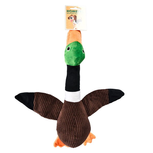 HOMEPET Игрушка для собак Селезень шуршащий с пищалкой плюш 40х41см