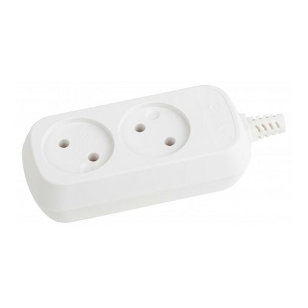 Колодка ЭРА 2 розетки, без зазeмления