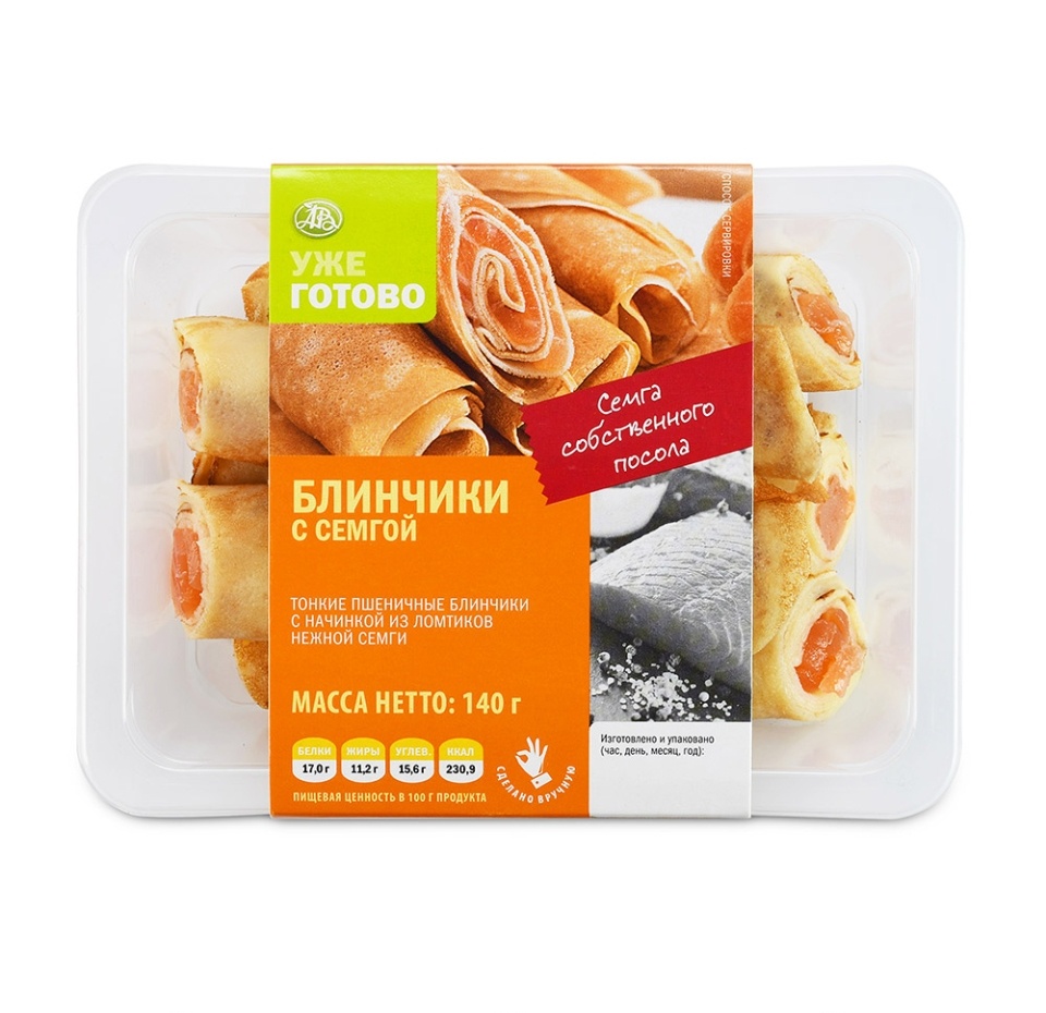 

Блинчики с семгой "Уже Готово" 140 г, Россия