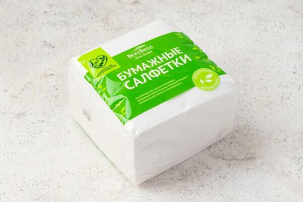 Салфетки бумажные 1слой, 100 шт