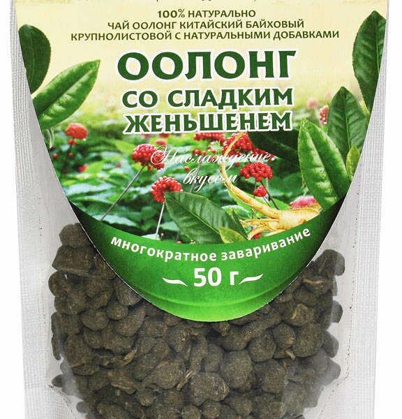 Чай зеленый Конфуций Улун с женьшенем и солодкой листовой