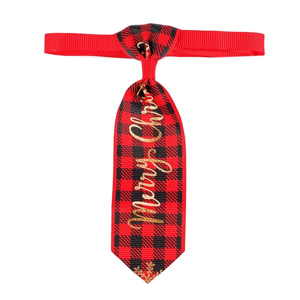 Галстук для кошек и собак красный в клетку Merry Christmas, 20-35 см